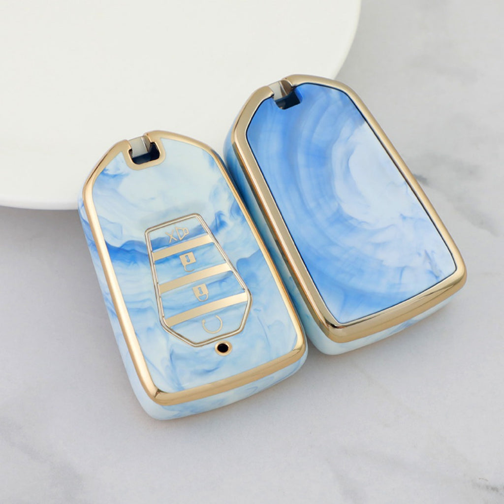 Isuzu Car Key Case Gold Inlaid With Jade