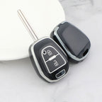 Isuzu Car Key Case Silver Edge
