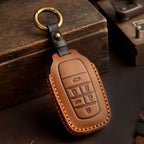 Carsine Toyota Sena Grevia Alphard Vellfire Leather Car Key Cover 4,5,6 Button Black / 4 Button