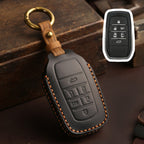 Carsine Toyota Sena Grevia Alphard Vellfire Leather Car Key Cover 4,5,6 Button Black / 6 Button-A