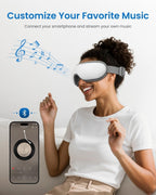 Carsine Eye Massager with Heat, FSA Eligible HSA Eye Mask for Migraine, Sleep Mask for Dry Eyes Relax, Reduce Eyeris Strain White