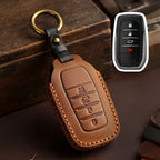 Carsine Toyota Sena Grevia Alphard Vellfire Leather Car Key Cover 4,5,6 Button Brown / 4 Button