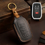Carsine Toyota Sena Grevia Alphard Vellfire Leather Car Key Cover 4,5,6 Button Black / 6 Button-B