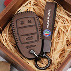 Carsine Alfa Romeo Leather Car Key Case Brown / Key case + strap