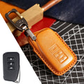 Carsine Luxury Lexus Key Fob Case - Handmade Genuine Leather Protector Cover |Fits All Models Brown / A