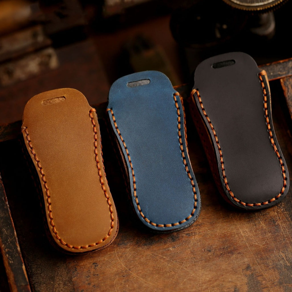 Carsine Porsche Leather Car Key Cover Black