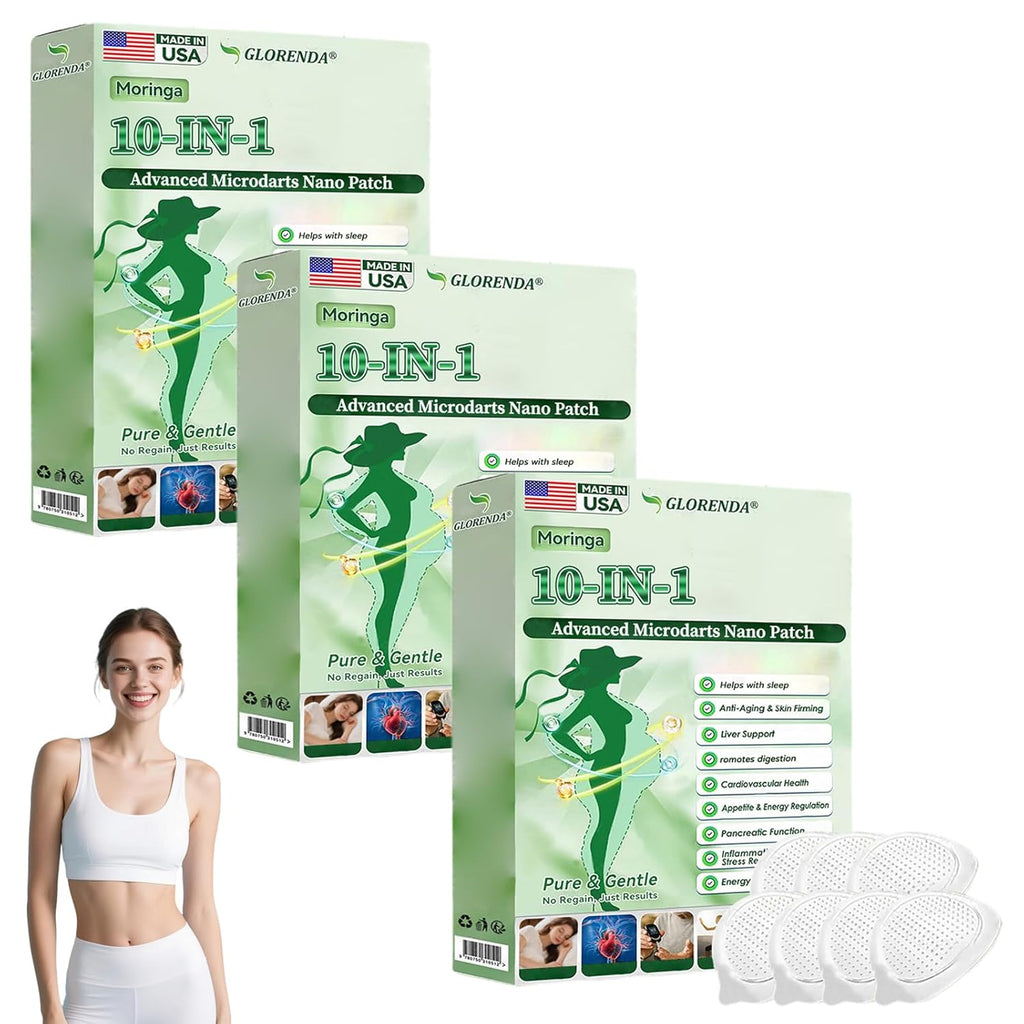 Moringa 10-in-1 Nano Microdarts Patch, 2026 New Glorenda Moringa Patch, Natural Patches for Women and Men Gentle Formula for All Skin