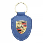 Genuine Leather Porsche Crest Key Ring