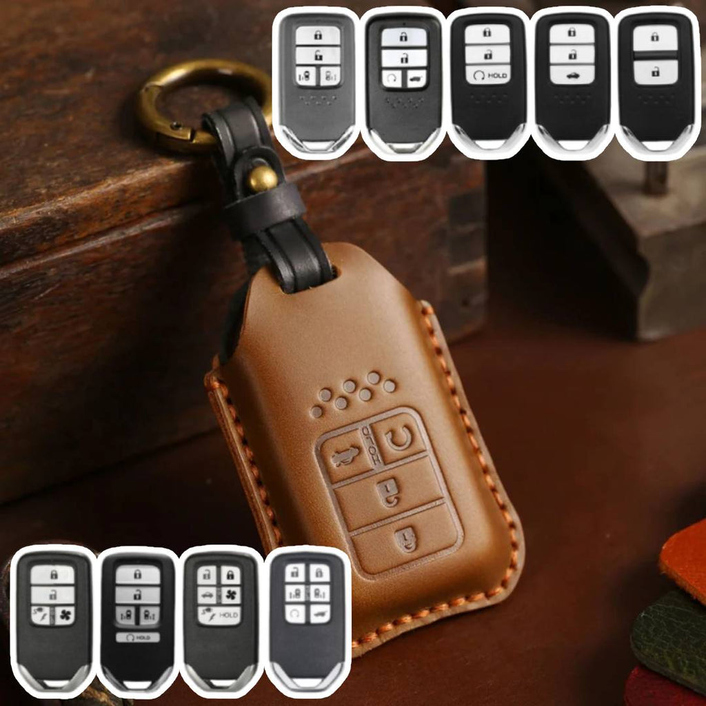 Honda CRV Lingpai XRV Civic Accord Guandao Fit Leather Car Key Cover 2,3,4,5,6 Button