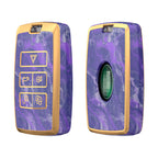 Carsine Land Rover Jaguar Car Key Case Gold Inlaid With Jade Purple / Key case