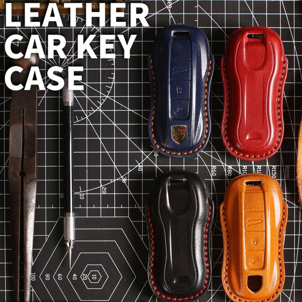 Porsche-Schlüsselhülle | Echtes Leder, wasserdicht | Passend für alle Modelle