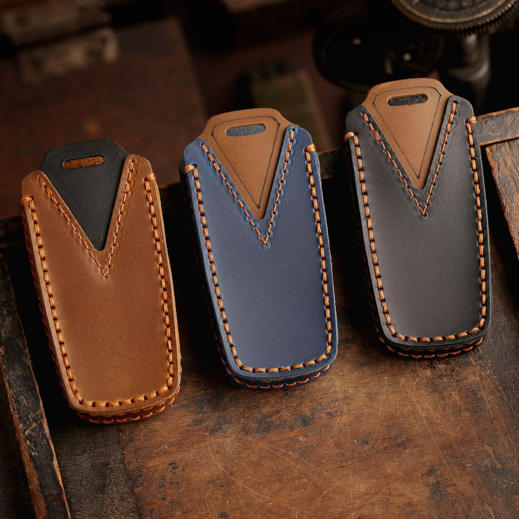 Volkswagen Magotan B7 CC Leder-Autoschlüsselhülle mit 3 Tasten