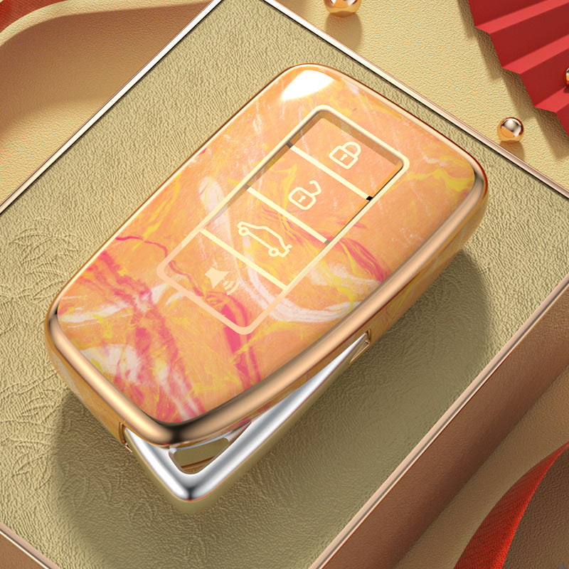 Carsine Lexus Car Key Case Gold Inlaid With Jade Yellow / Key case