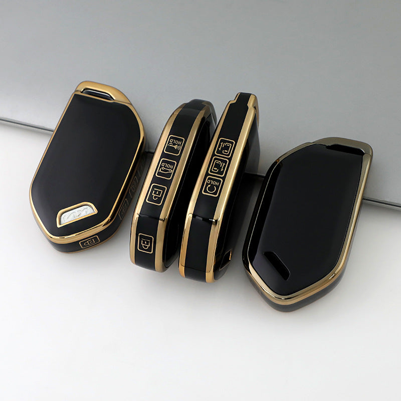 Carsine Kia Car Key Case Golden Edge Black / Key case