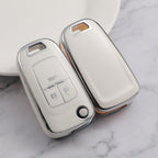 Carsine Chevrolet Buick Car Key Cover Silver Edge White / Key case