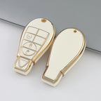 Carsine Jeep Dodge Chrysler Car Key Case Golden Edge White / Key case