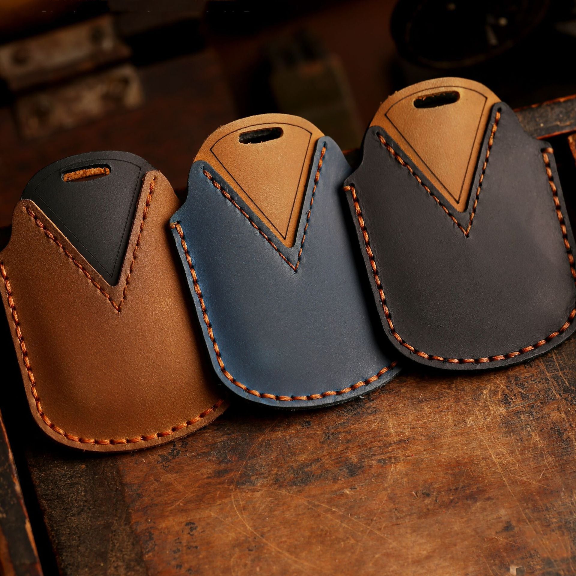 Étui en cuir pour clé de voiture Toyota Crown à 3 boutons