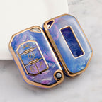 Carsine Jeep Dodge Chrysler Car Key Case Gold Inlaid With Jade Purple / Key case
