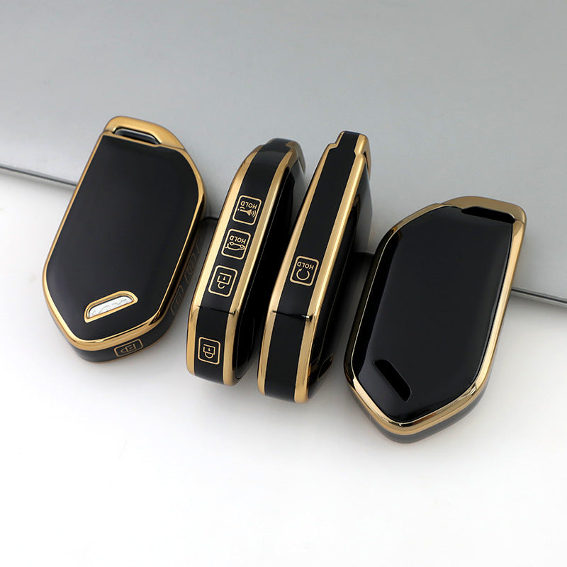 Carsine Kia Car Key Case Golden Edge Black / Key case