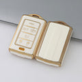 Carsine Jeep Wagoneer Dodge Chrysler Car Key Case Golden Edge White / Key case