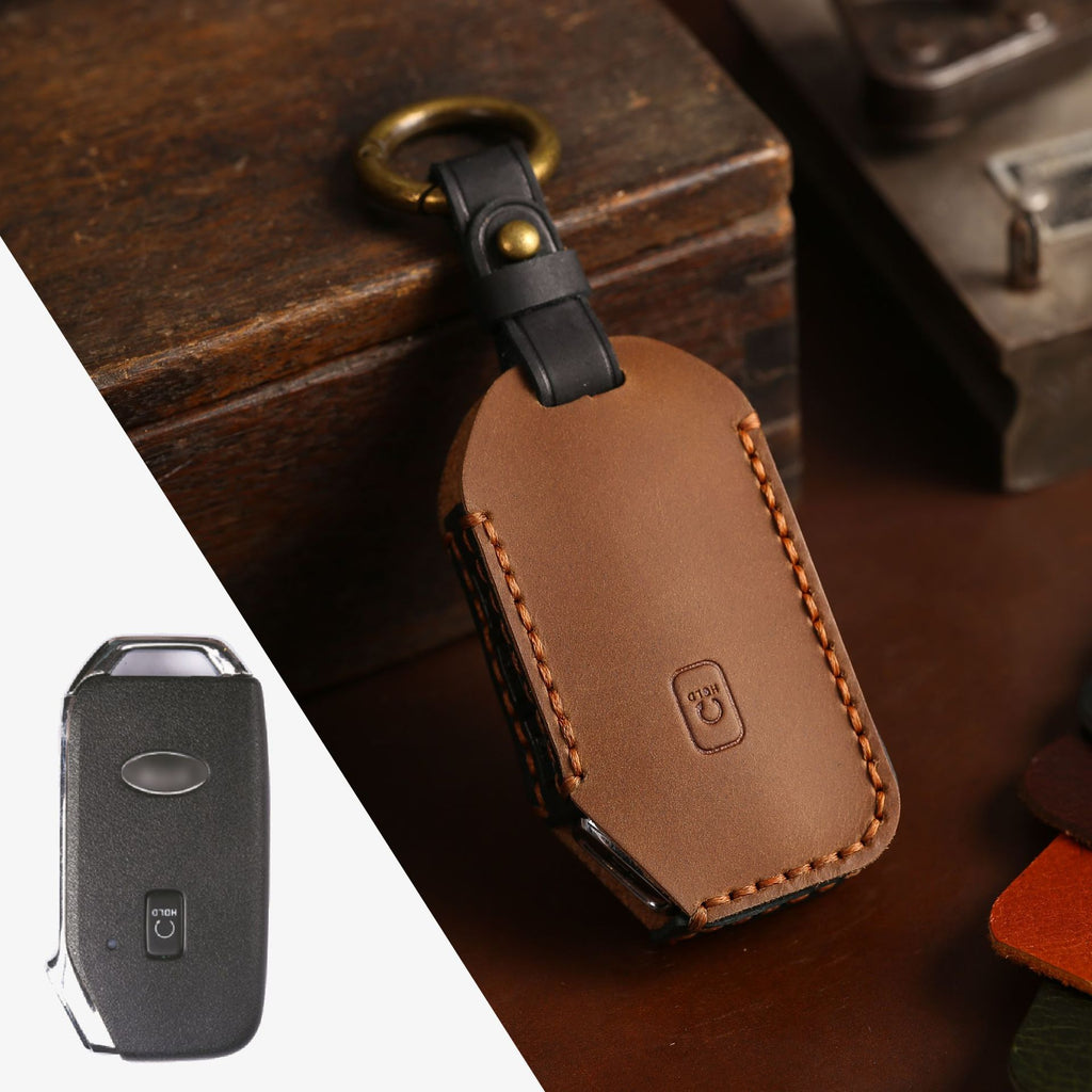 Carsine Kia Sorento Leather Car Key Cover Brown