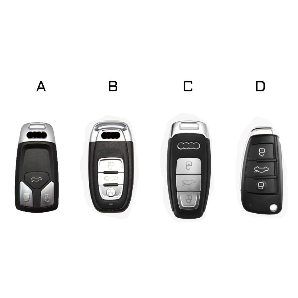 Carsine Premium Audi Leather Car Key Cover - Luxury Protection & Custom Fit for Audi Keys Brown / D