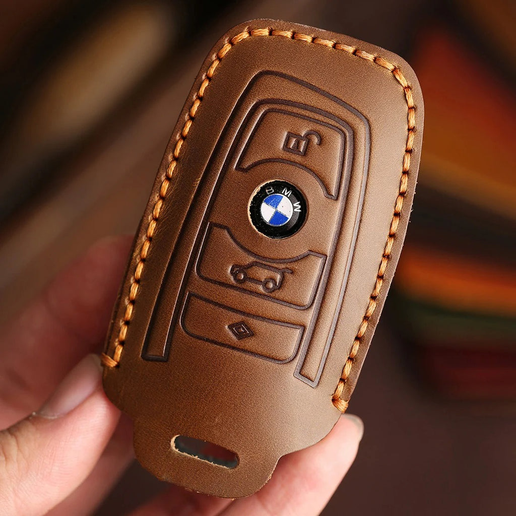 Carsine BMW Leather Car Key Cover 2,3 Button Black / 2 Button