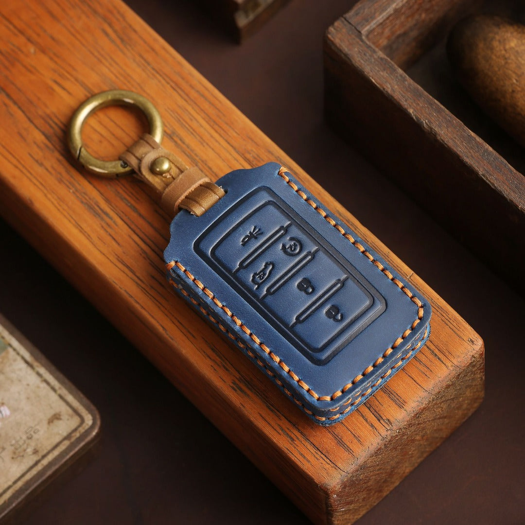 Étui en cuir pour clé de voiture Jeep à 5 ou 6 boutons