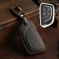 Carsine Cadillac CT5 CT4 Leather Car Key Cover 5,6 Button Black / 5 Button