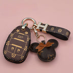 Carsine Alfa Romeo Leather Car Key Case Brown / Key case + strap