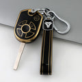 Carsine Ford Car Key Case Golden Edge Black / Key case + strap