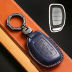 Carsine Hyundai Leather Car Key Cover 4 Button Blue / 4 Button-B