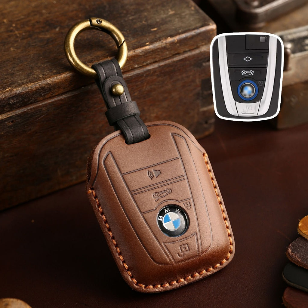 Carsine BMW I3 I8 Leather Car Key Cover Brown