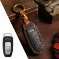 Carsine Audi A4L Q5L Q7 A4 A5 Leather Car Key Cover Black