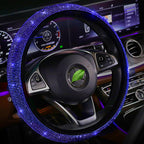 Carsine Rhinestone Steering Wheel Cover Blue / 14.96 in / 38cm