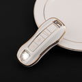 Carsine Porsche Car Key Case Golden Edge White / Key case