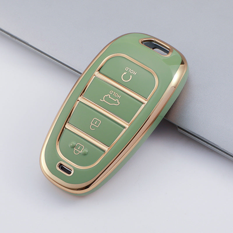 Carsine Hyundai Car Key Case Golden Edge Green / Key case