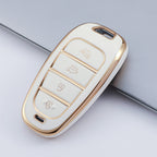Carsine Hyundai Car Key Case Golden Edge White / Key case