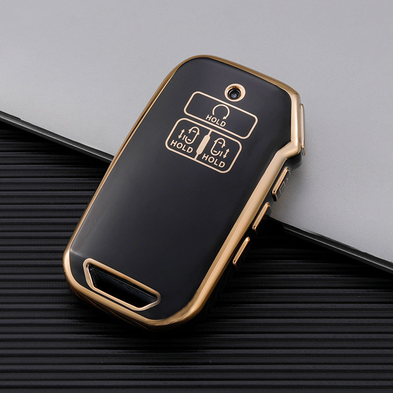 Carsine Kia Car Key Case Golden Edge Black / Key case
