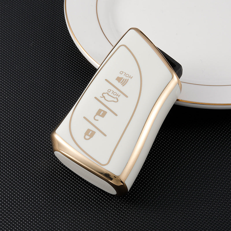 Carsine Lexus Car Key Case Golden Edge White / Key case