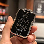 Carsine Chevrolet GMC Yukon Car Key Cover Silver Edge Black