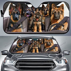 Carsine Pitbull Dog Family Car Sunshade