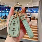 Carsine Chevrolet Car Key Case Golden Edge Green / Key case + strap