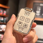Carsine Chevrolet GMC Yukon Car Key Cover Silver Edge White
