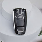Carsine Audi Car Key Cover Silver Edge Black / Key case